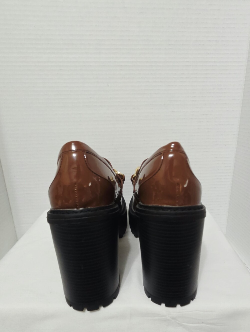 Madden Girl Kassidy Patent Leather Platform Chunky Loafer Chocolate Brown 8.5 - Picture 7 of 11